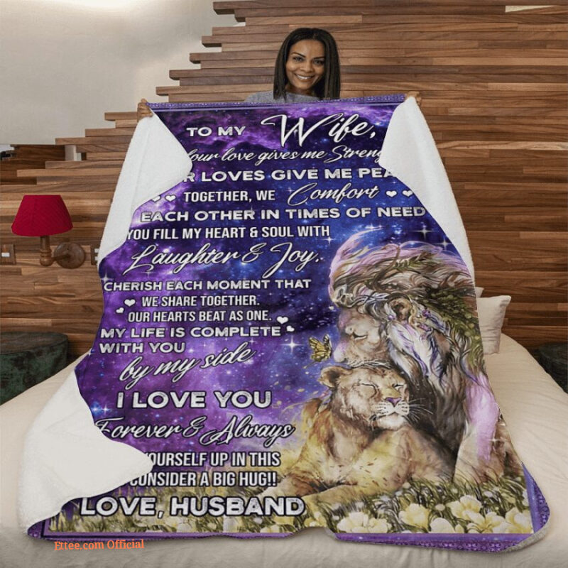 gift for wife blanket to my wife blanket lion give me peace