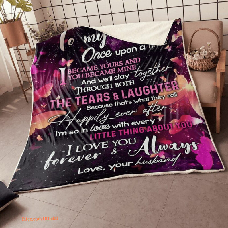 gift for wife blanket to my wife butterfly once upon a time happily ever after