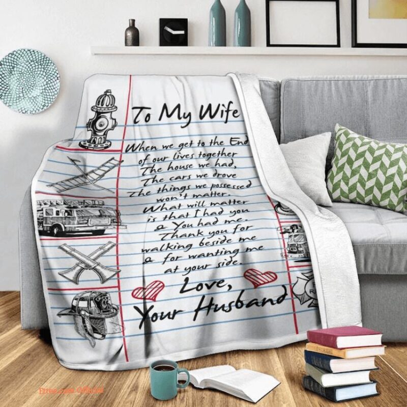 gift for wife blanket to my wife fireman firefighter family