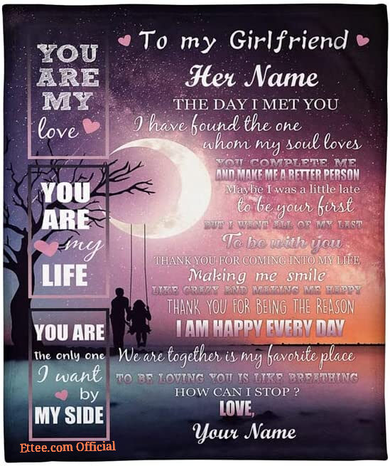To My Girlfriend Quilt Blanket Gifts from Boyfriend I Am Happy Everyday