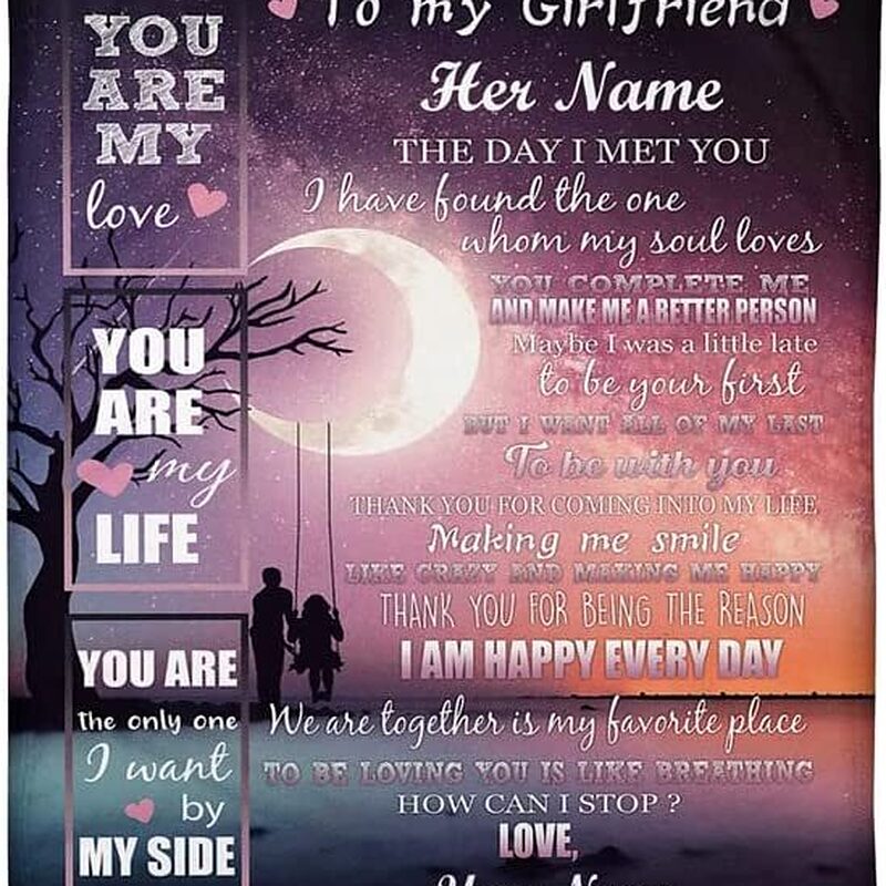 To My Girlfriend Quilt Blanket Gifts from Boyfriend I Am Happy Everyday - Super King - Ettee