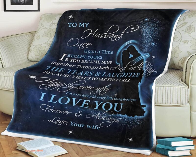 Valentine Couple Stars Quilt Blanket to My Husband. Foldable And Compact