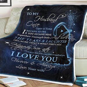 Valentine Couple Stars Quilt Blanket to My Husband. Foldable And Compact - Super King - Ettee
