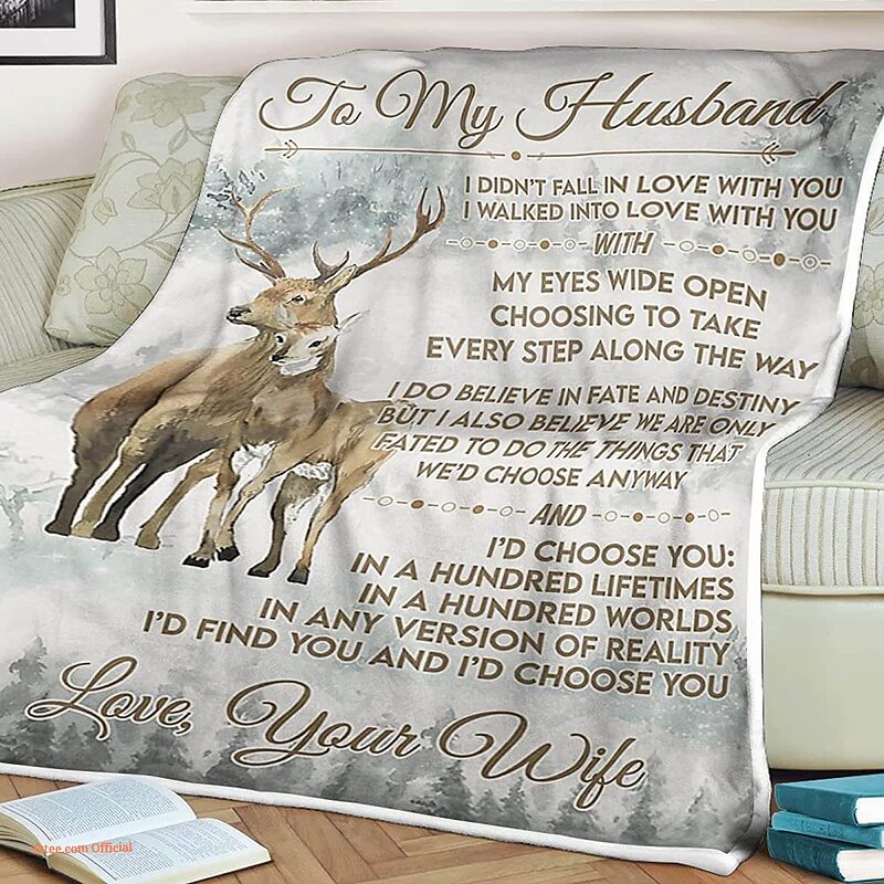 Deer Couple Quilt Blanket To My Husband Gift For Wife Valentine's Day - Super King - Ettee
