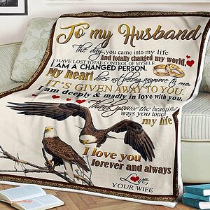 Eagles and Ring Couple Quilt Blanket To My Husband. Foldable And Compact - Super King - Ettee