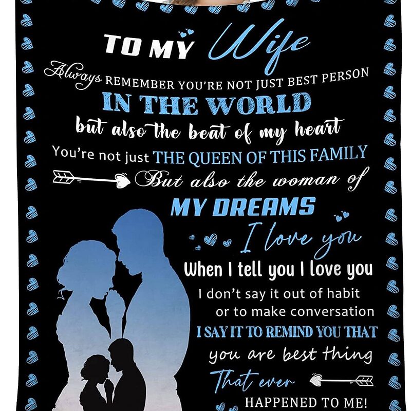 To My Wife Valentine's Day Quitl Blanket. Light And Durable. Soft To Touch - Super King - Ettee