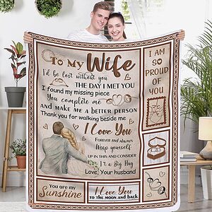 To My Wife Quilt Blanket From Husband. Lightweight And Smooth Comfort - Super King - Ettee