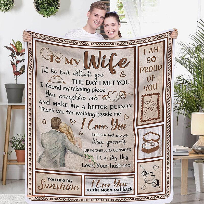 To My Wife Quilt Blanket From Husband. Lightweight And Smooth Comfort - Super King - Ettee
