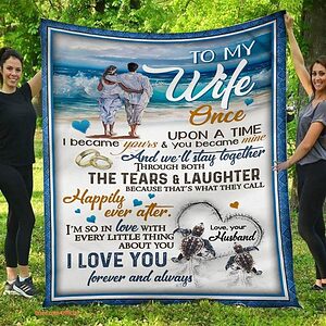 I Love You Forever & Always Turtles Love Beach Husband To Wife Quilt Blanket - Super King - Ettee
