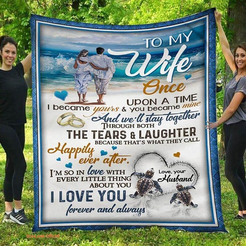 I Love You Forever & Always Turtles Love Beach Husband To Wife Quilt Blanket - Super King - Ettee