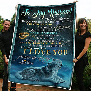 My Husband Wolf Couple You Complete Me Gift From Wife Quilt Blanket - Super King - Ettee