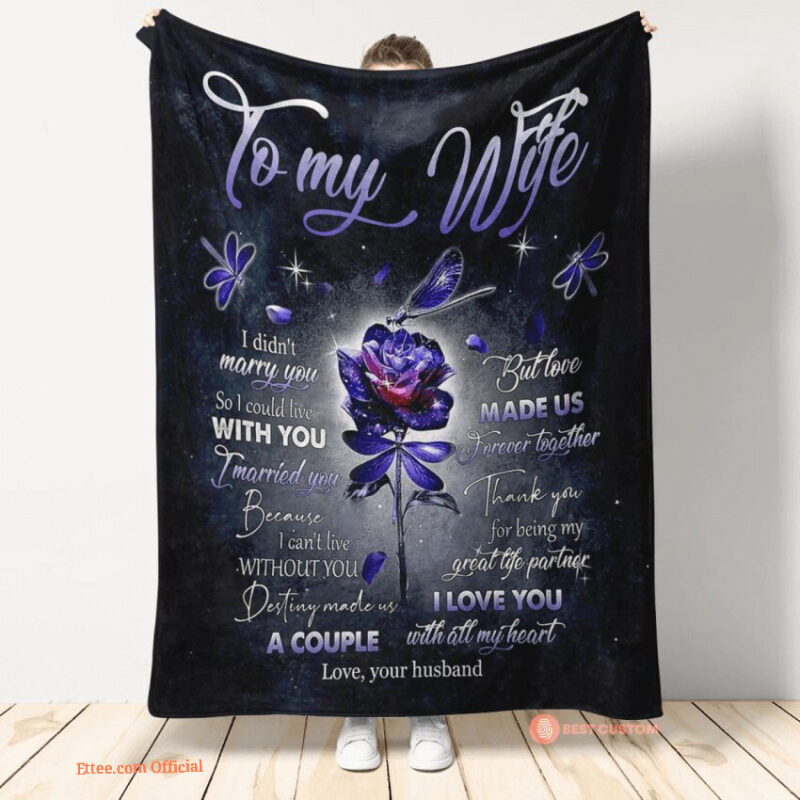 gift for wife blanket to my wife love made us forever together
