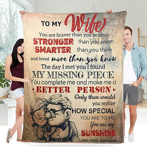 To My Wife Gifts From Husband Quilt Blanket For Wife Valentine's Day - Super King - Ettee