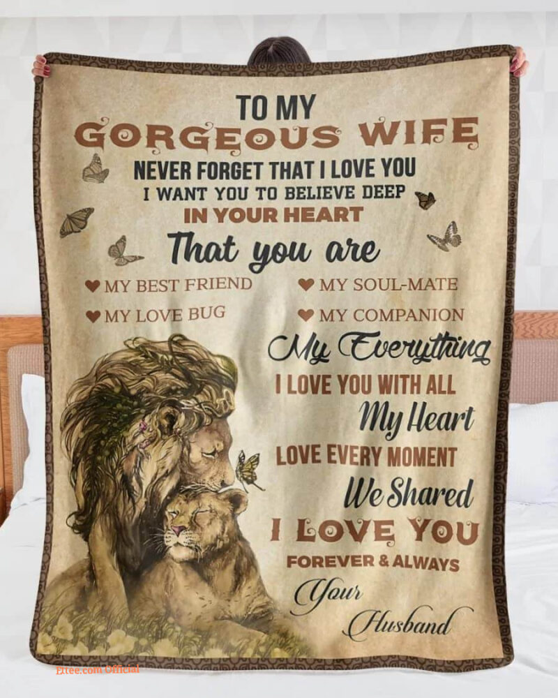 To My Gorgeous Wife I Love You With All My Heart Lion Couple Valentine's Day