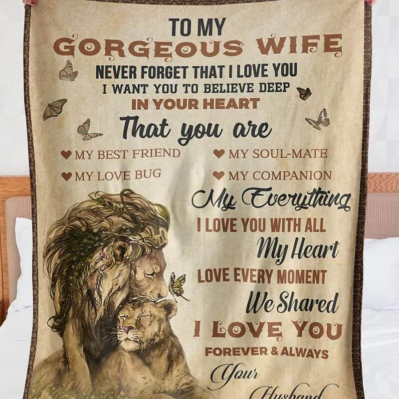 To My Gorgeous Wife I Love You With All My Heart Lion Couple Valentine's Day - Super King - Ettee