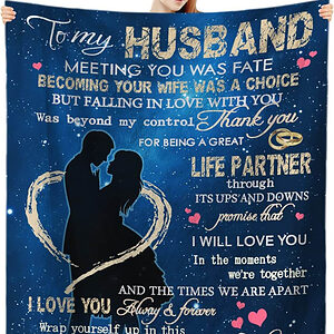 Valentine To My Husband Quilt Blanket From Wife. Foldable And Compact - Super King - Ettee
