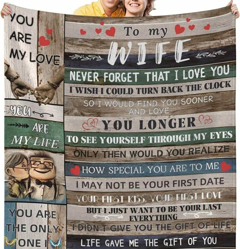 To My Wife Quilt Blanket From Husband Valentine's Day - Foldable And Compact