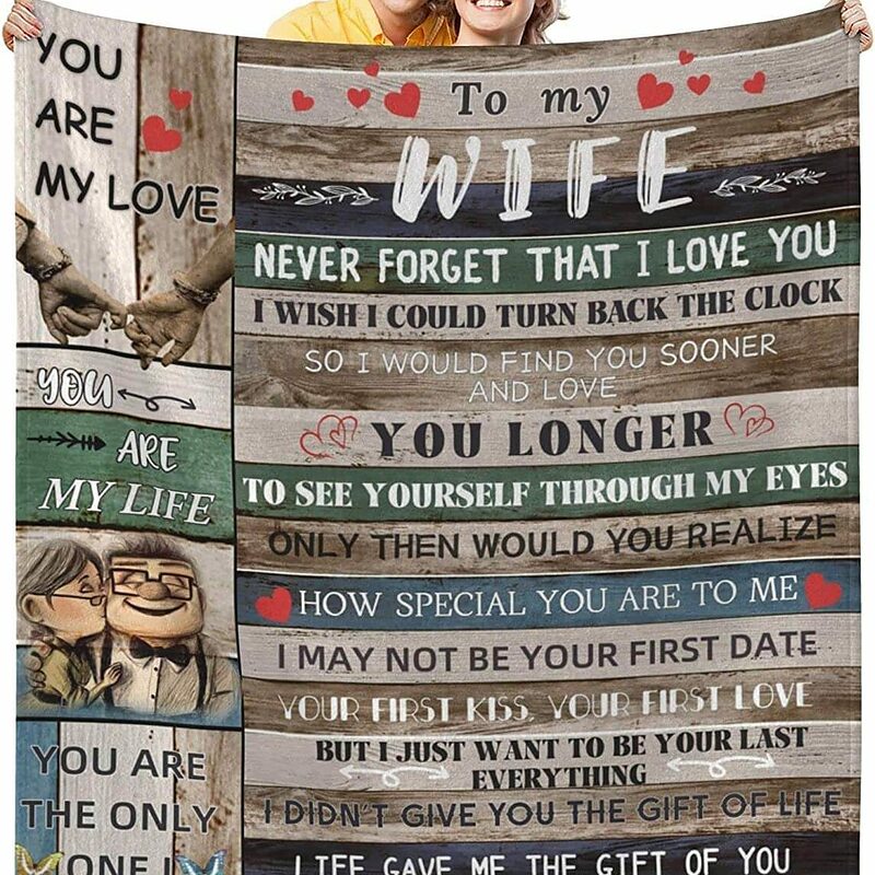 To My Wife Quilt Blanket From Husband Valentine's Day - Foldable And Compact - Super King - Ettee