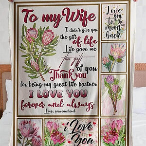 To My Wife Thank You My Great Life Partner Quilt Blanket Valentine's Day - Super King - Ettee