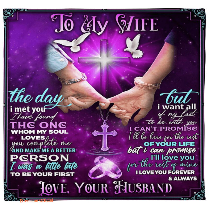 gift for wife blanket to my wife the day i met you purple