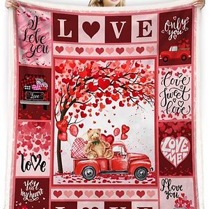 Valentine I Love You Quilt Blanket. Lightweight And Smooth Comfort - Super King - Ettee
