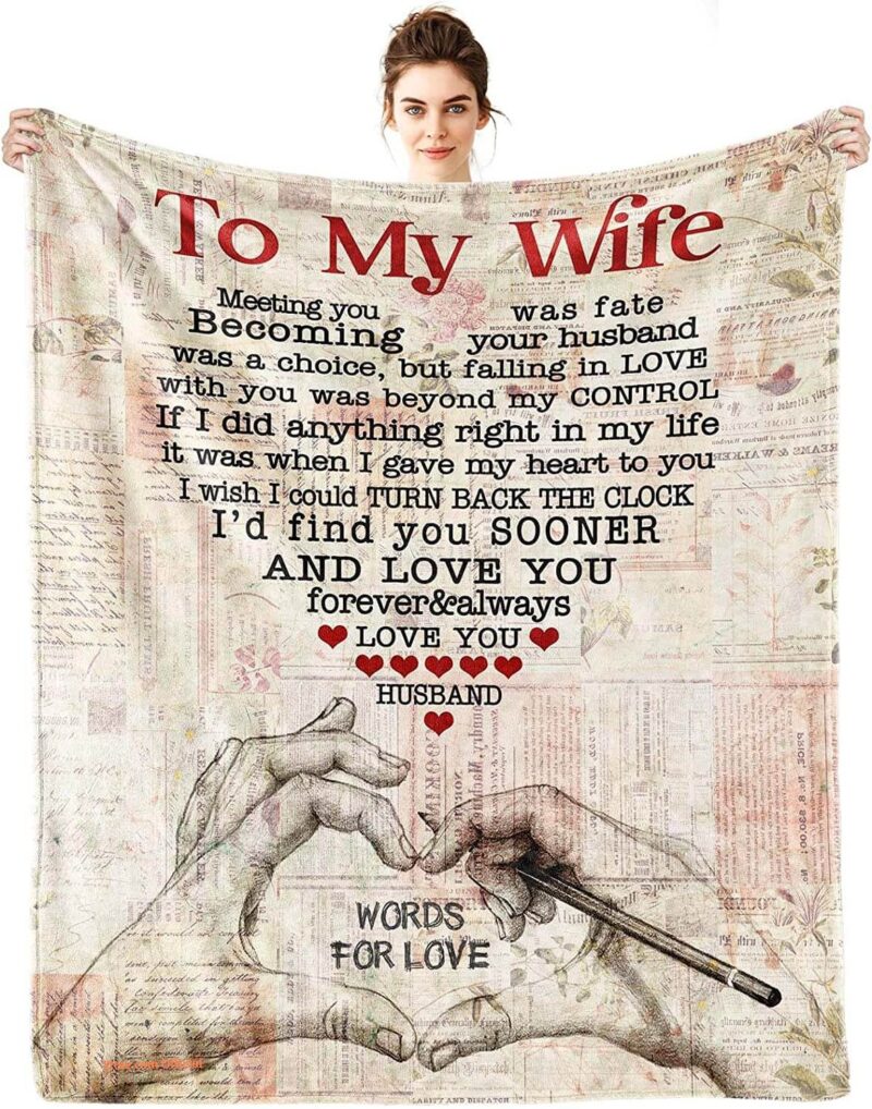 To My Wife Quilt Blanket Gift For Wife From Husband Valentine's Day