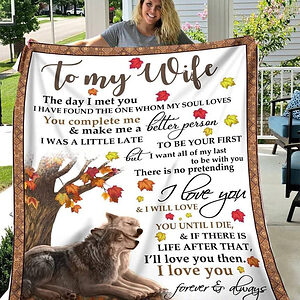 Wolf To My Wife The Day I Met You Throw Quilt Blanket. Foldable And Compact - Super King - Ettee