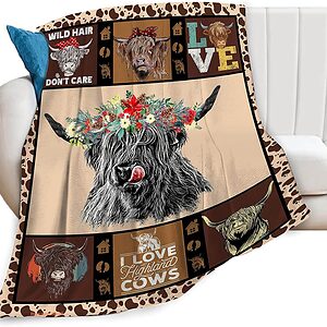 Highland Cow Throw Quilt Blanket. Light And Durable. Soft To Touch - Super King - Ettee