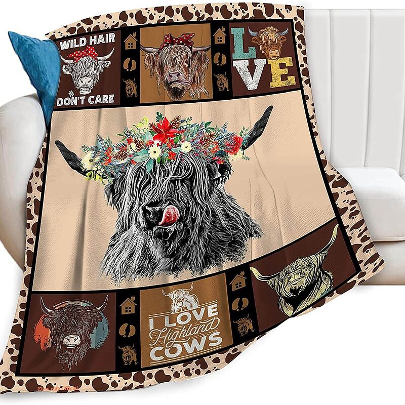 Highland Cow Throw Quilt Blanket. Light And Durable. Soft To Touch - Super King - Ettee