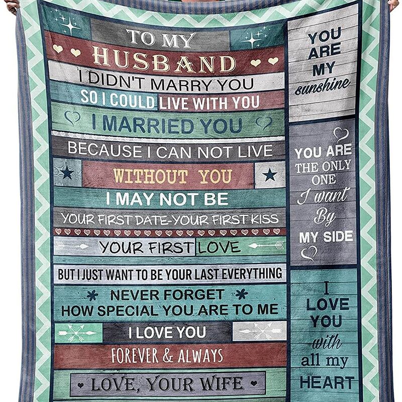 Best Husband Gifts Quit Blanket From Wife Valentine's Day - Super King - Ettee