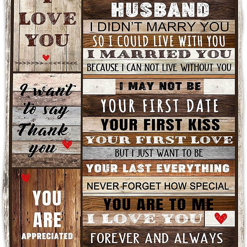 To My Husband From Wife Quilt Blanket Valentine's Day. Foldable And Compact - Super King - Ettee