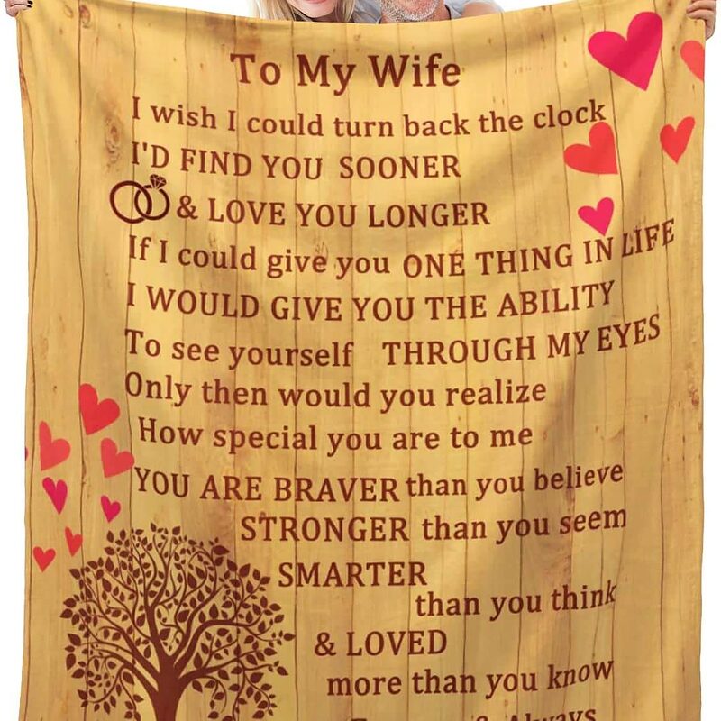 Valentine To My Wife Quilt Blanket - Lightweight, Soft & Durable - Super King - Ettee