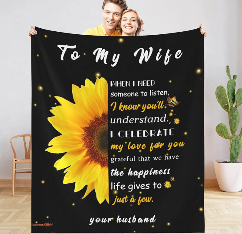 To My Wife Quilt Blanket From Husband Romantic Wedding Valentine