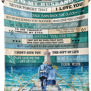 To My Husband Quilt Blanket From Wife Valentine's Day. Light And Durable - Super King - Ettee