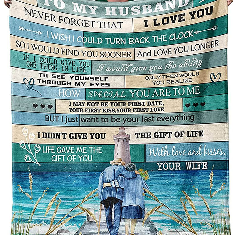 To My Husband Quilt Blanket From Wife Valentine's Day. Light And Durable - Super King - Ettee
