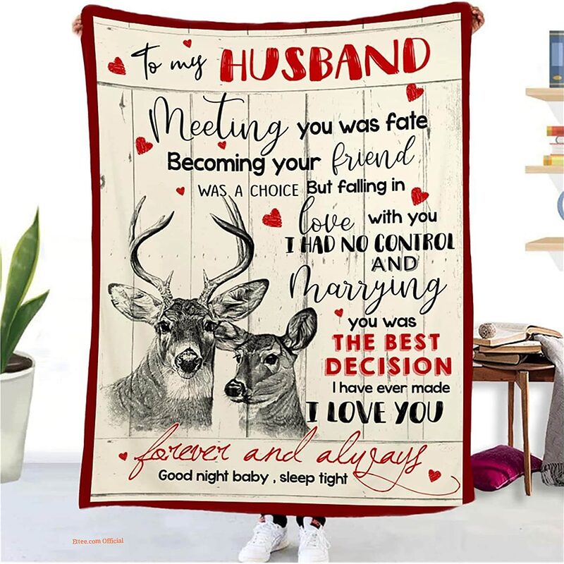 Valentine's Day To My Husband Quilt Blanket. Lightweight And Smooth Comfort - Super King - Ettee