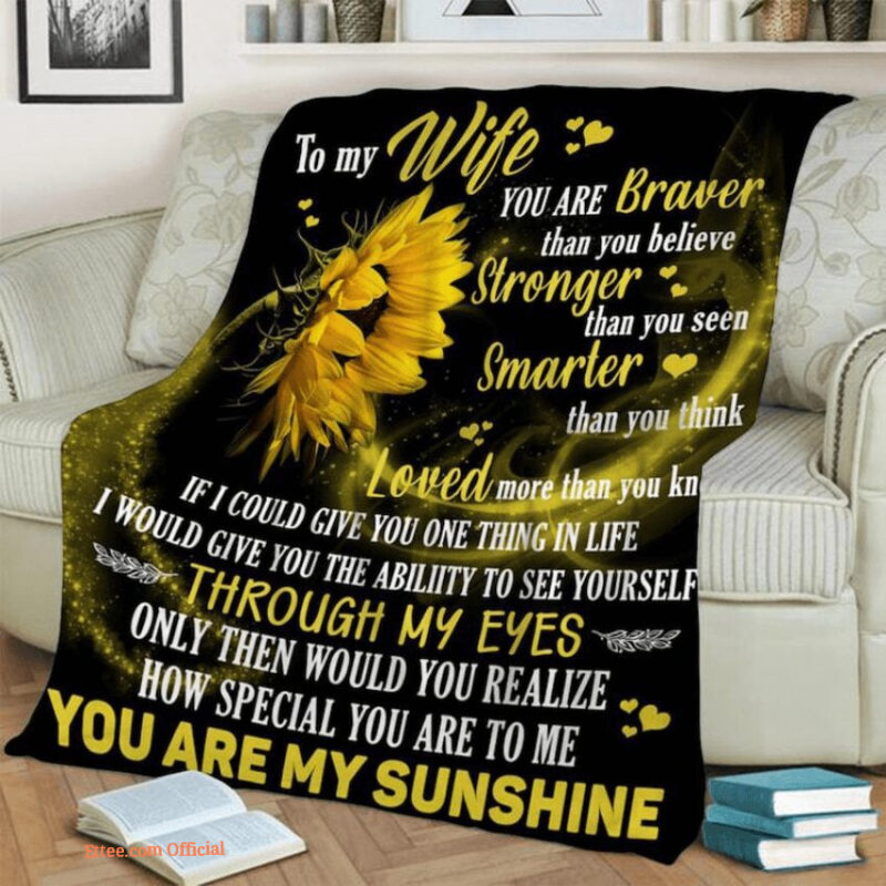blanket to my wife you are my sunshine sunflower