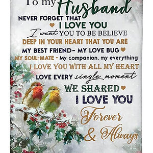 Birds to My Husband Quilt Blanket Love Every Gift For Valentine's Day - Super King - Ettee