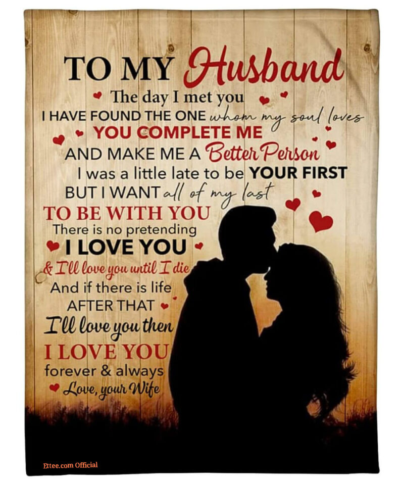 Valentine's Day Quilt Blanket - The Day I Met You, Gift for Husband
