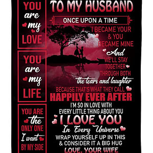 To My Husband Red Quilt Blanket Gifts For Valentine's Day. Foldable And Compact - Super King - Ettee