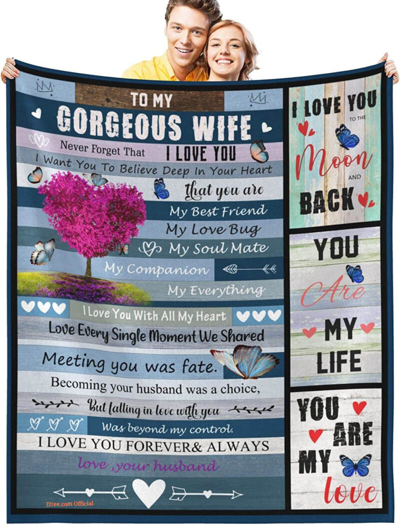 To My Wife Quilt Blanket From Husband Anniversary Love Gift For Valentine