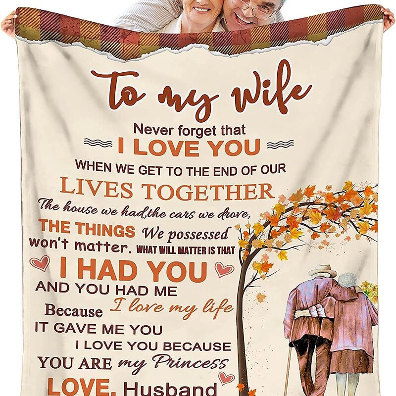 To My Wife Quilt Blanket. Lightweight And Smooth Comfort - Super King - Ettee