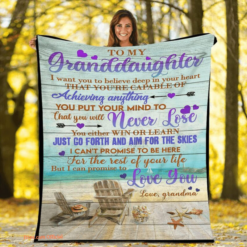 Beach To My Granddaughter Quilt Blanket. Lightweight And Smooth Comfort