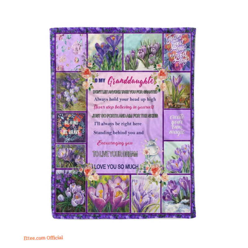To My Granddaughter Quilt Blanket. Light And Durable. Soft To Touch