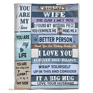 to my wife fleece blanket you are my love love husband - Super King - Ettee