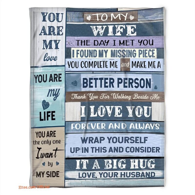 to my wife fleece blanket you are my love love husband - Super King - Ettee