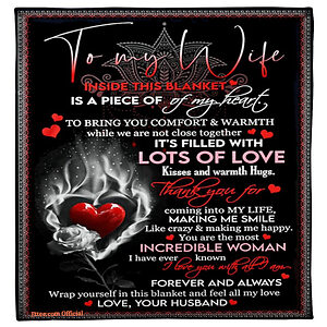 to my wife fleece blanket to bring you comfort warmth - Super King - Ettee