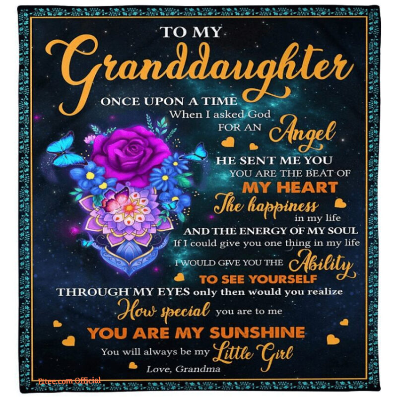 Flower To My Granddaughter Quilt Blanket. Lightweight And Smooth Comfort
