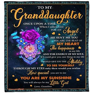 Flower To My Granddaughter Quilt Blanket. Lightweight And Smooth Comfort - Super King - Ettee