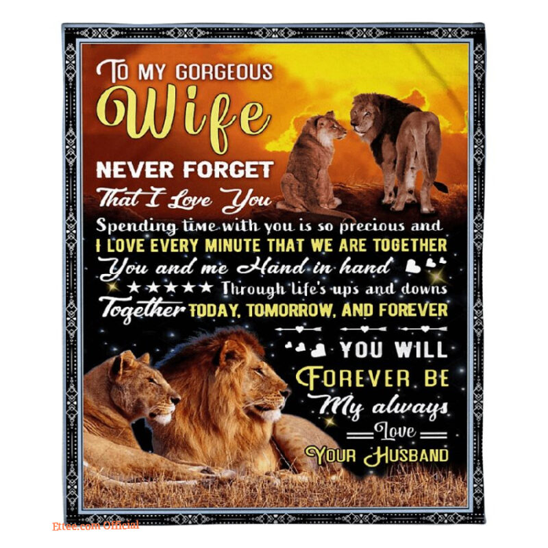 blanket to my wife forever be my always love lion couple